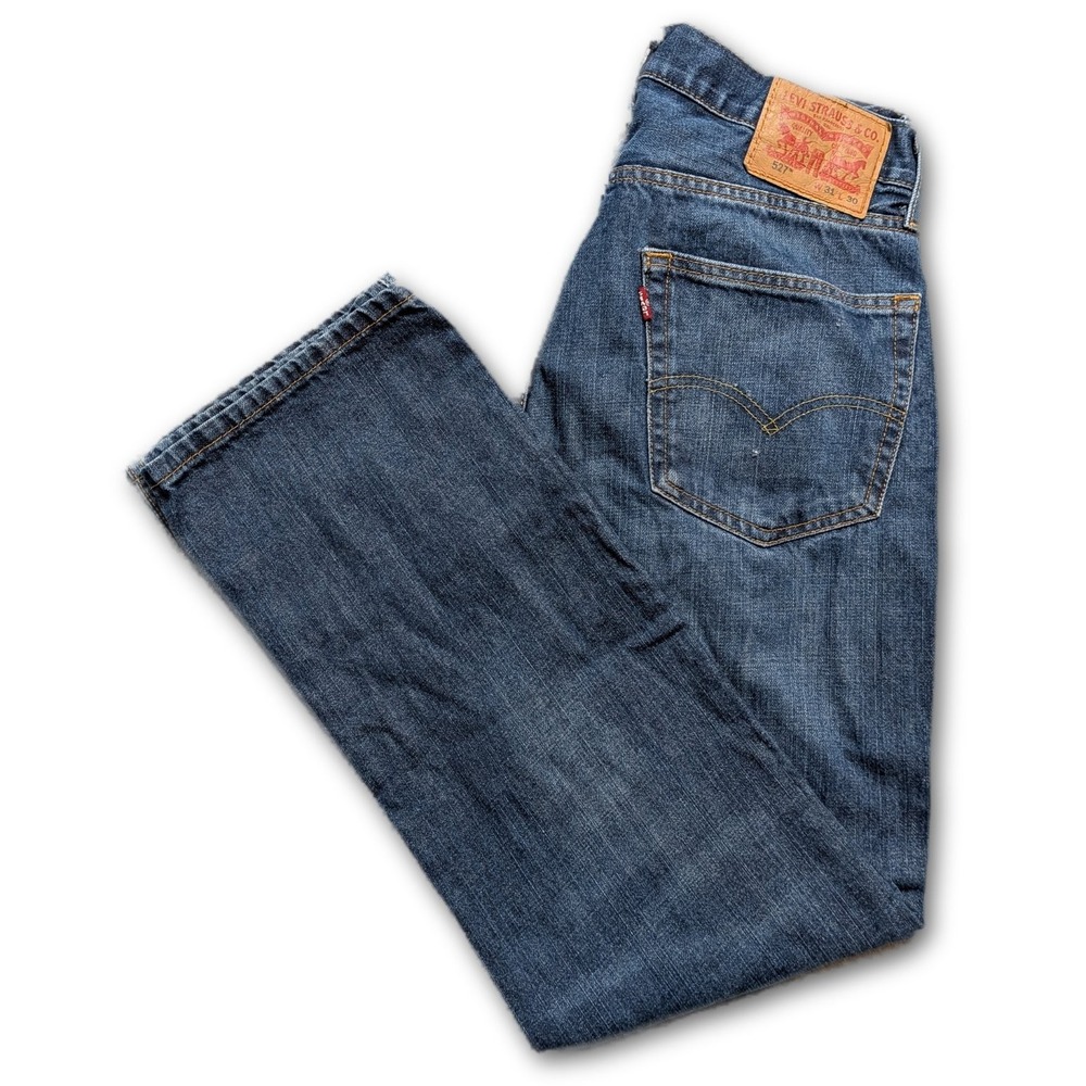 Levi's Mens 31x30 Jeans 527 Blue Slim Boot Cut 100% Cotton Denim Dark Bootcut